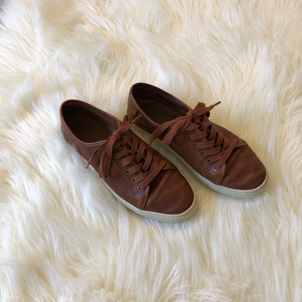 Frye Brown Leather Tennis Shoes